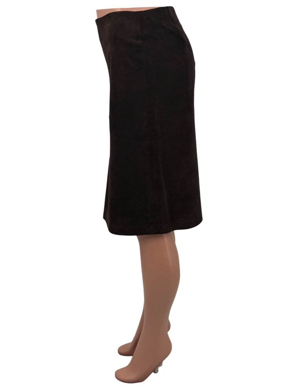 VTG 2003 GAP Blue Label Brown Suede Column Skirt 2| Dark Academia Boho 70s Retro - Picture 9 of 16